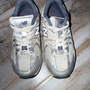 New Balance Kids' Running Shoes in Cream and Silver
